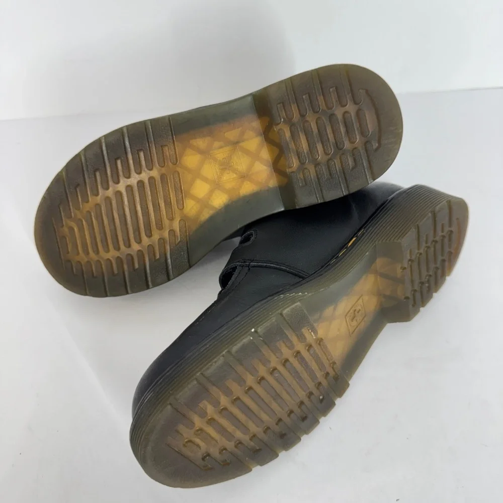 Dr. Martens 8065 Mary Jane Kids Shoes Black Leather Double Strap Buckle Egdy